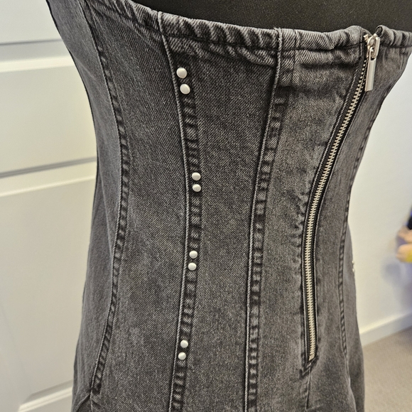 Wild Fable Black Denim Backless Dress, size S - Picture 10 of 14